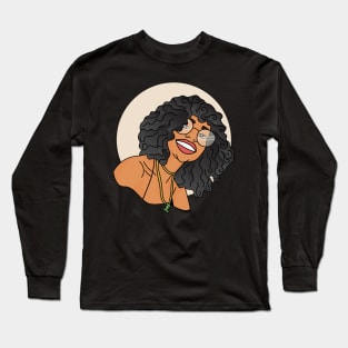 Smiling Afro Latina Long Sleeve T-Shirt